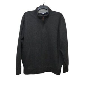 Lands End Gray Quarter Zip Pullover Sweatshirt Mens XXL 50-52